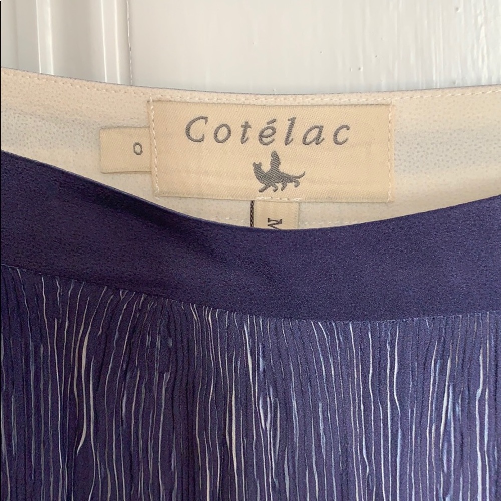 Cotelac blue and white midi pleated skirt size 0
